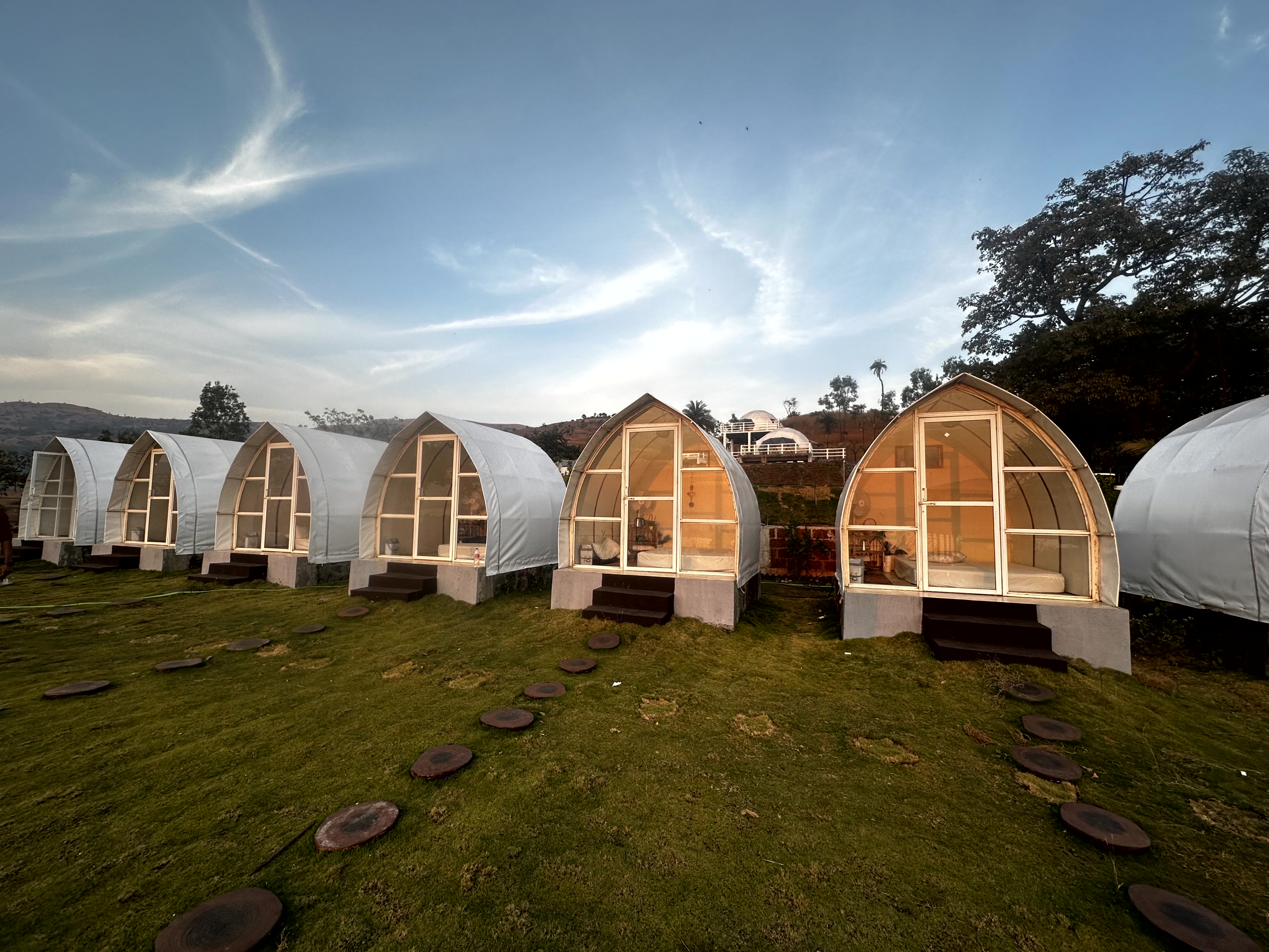 Glamping pod interior at Lemon Leaf Resort
