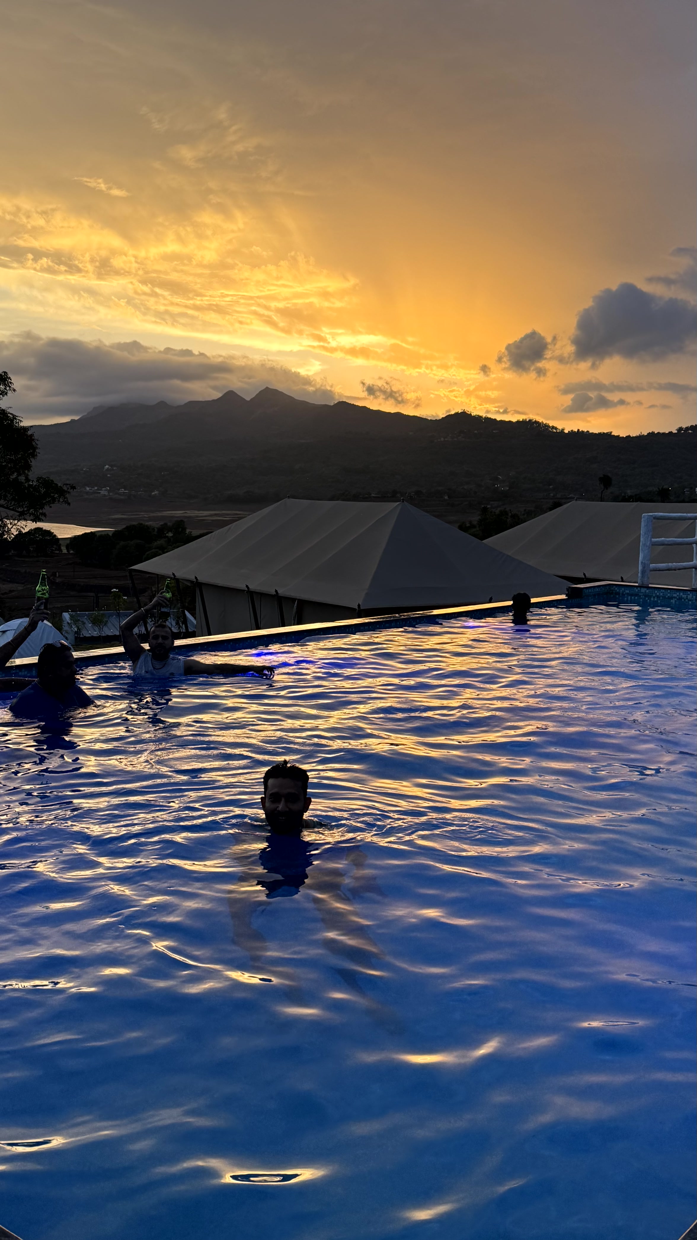Campfire gathering at Lemon Leaf Resort